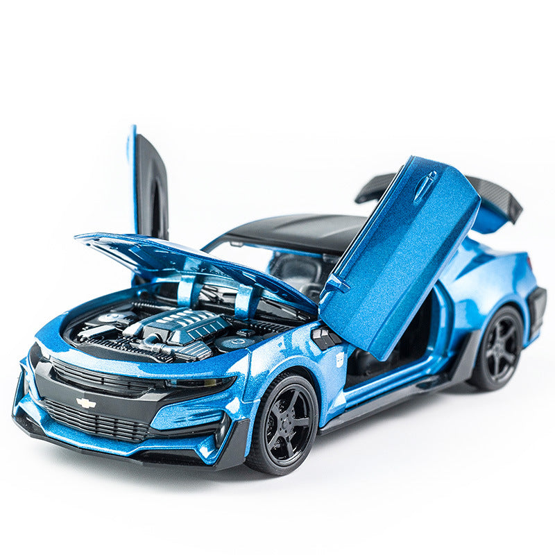 1:32 Camaro 合金跑車模型聲光回力男孩玩具汽車大黃蜂模型擺