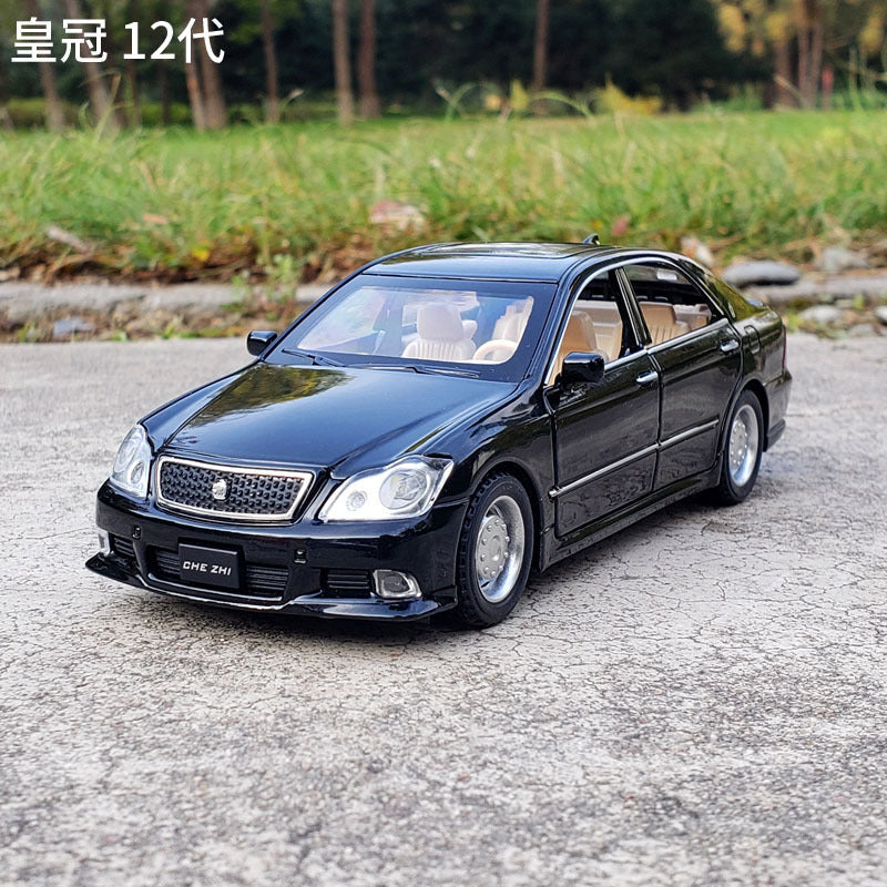金車模1:32 Toyota 十二代皇冠帶聲光回力玩具汽車音樂模型擺件