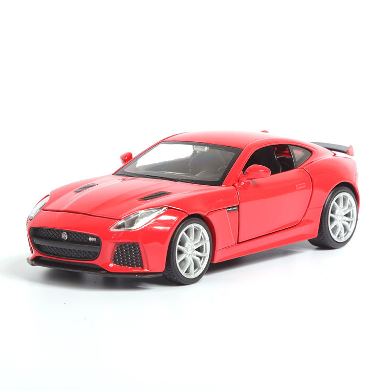 1:32 Jaguar F-Type跑車帶聲光回拉玩具車音樂模型飾品
