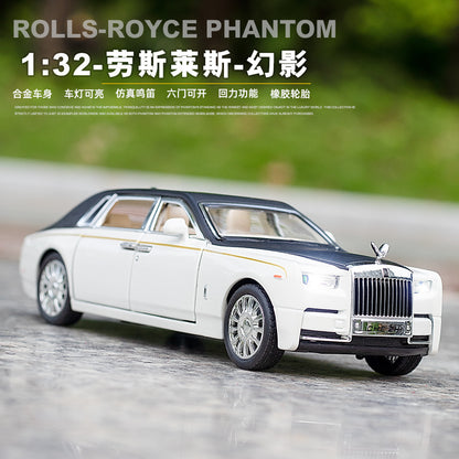 合金車模1:32 Rolls-Royce 幻影帶聲光回力玩具汽車音樂模型擺件
