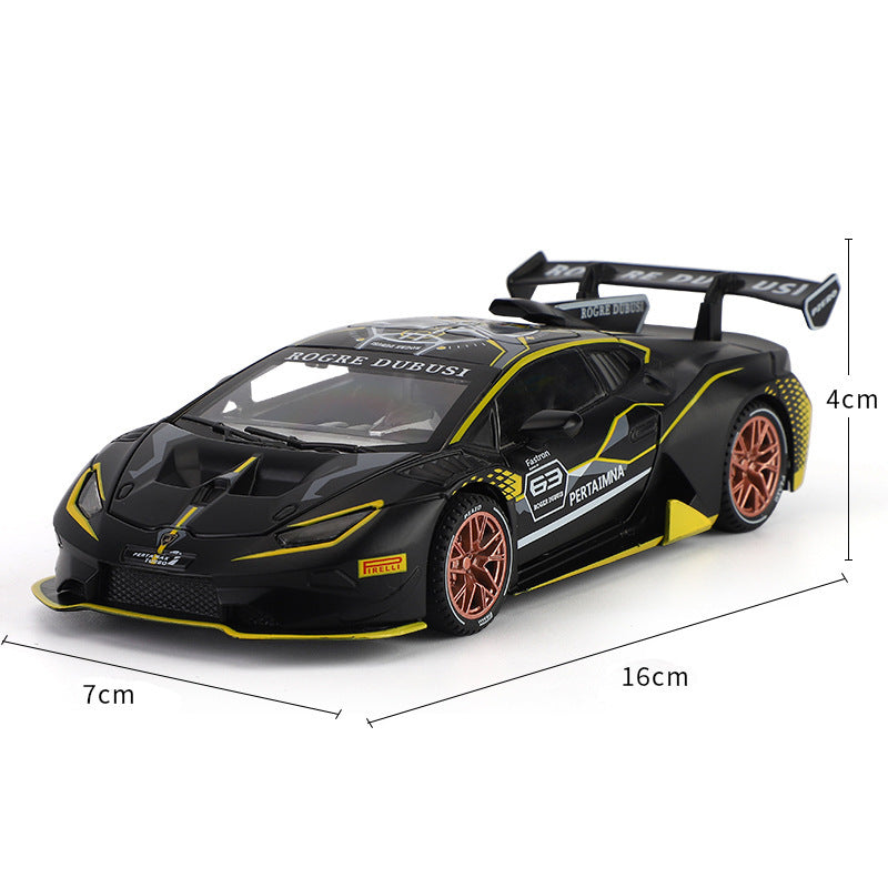 合金車模1比32 Rambo EVO小牛發聲回力燈光玩具跑車音樂模型擺件