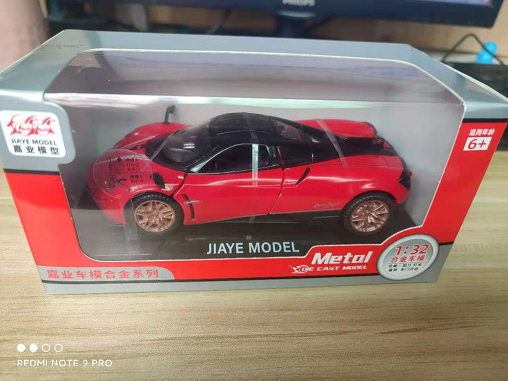 合金1:32 Paga mud 跑車中國龍Huayra車模回力玩具車聲光模型擺件
