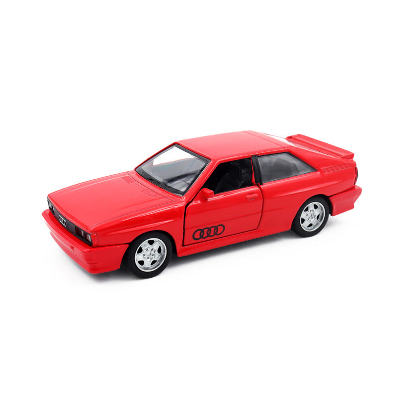合金車模1:36 Audi 1980復古老爺車無聲光玩具車回力模型擺件