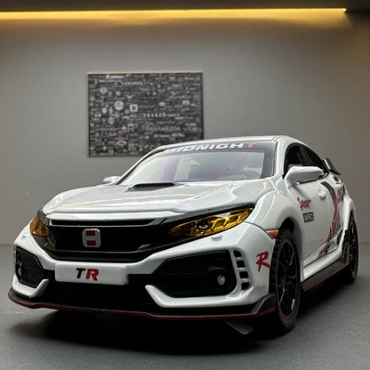 合金車模1:32 Honda 思域發聲燈光回力玩具汽車音樂模型擺件藏品