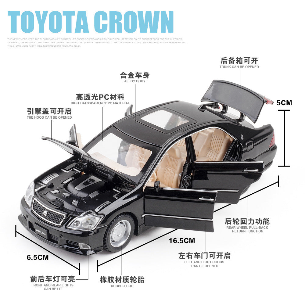 金車模1:32 Toyota 十二代皇冠帶聲光回力玩具汽車音樂模型擺件