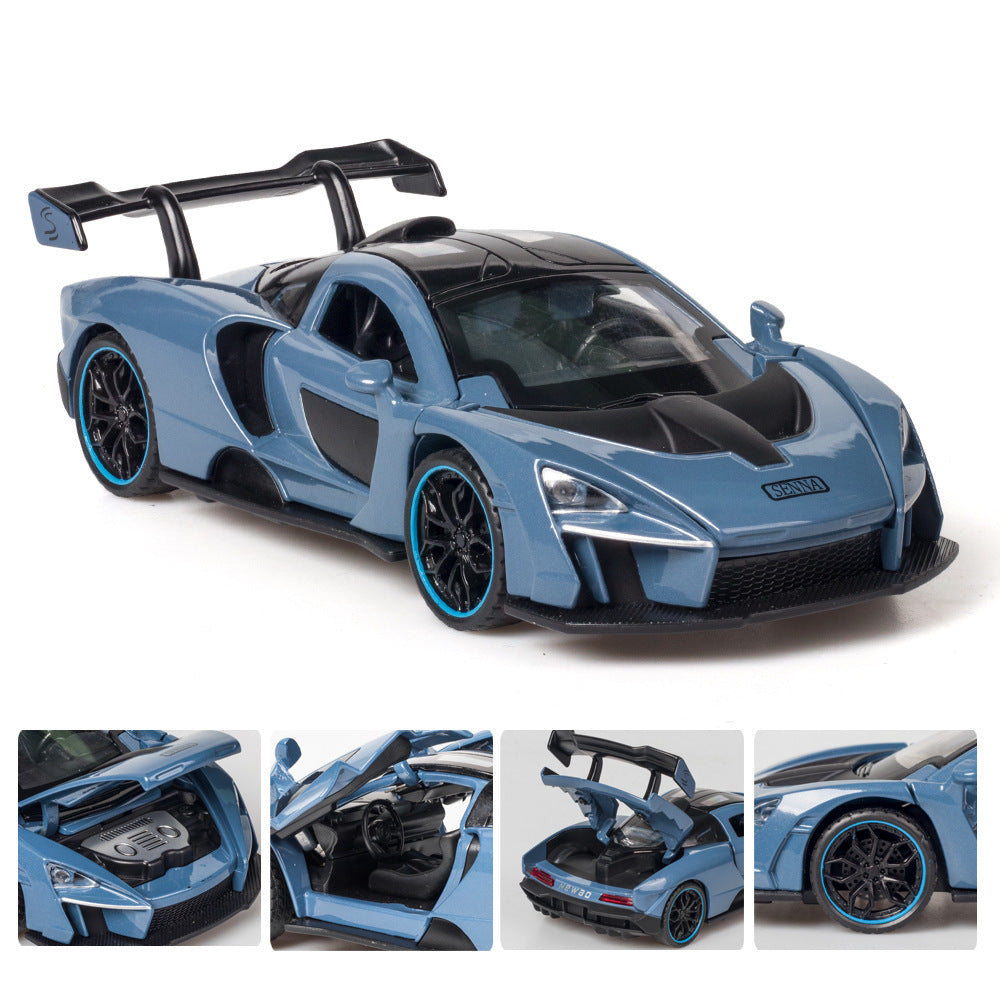 合金車模1:32 McLaren 塞納跑車發聲回力燈光玩具車音樂模型擺件