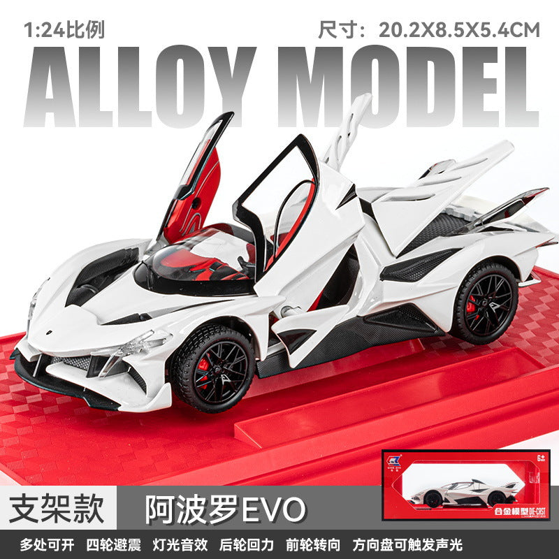 合金車模1比24A pollo EVO跑車聲光回力玩具車音樂模型擺件代發