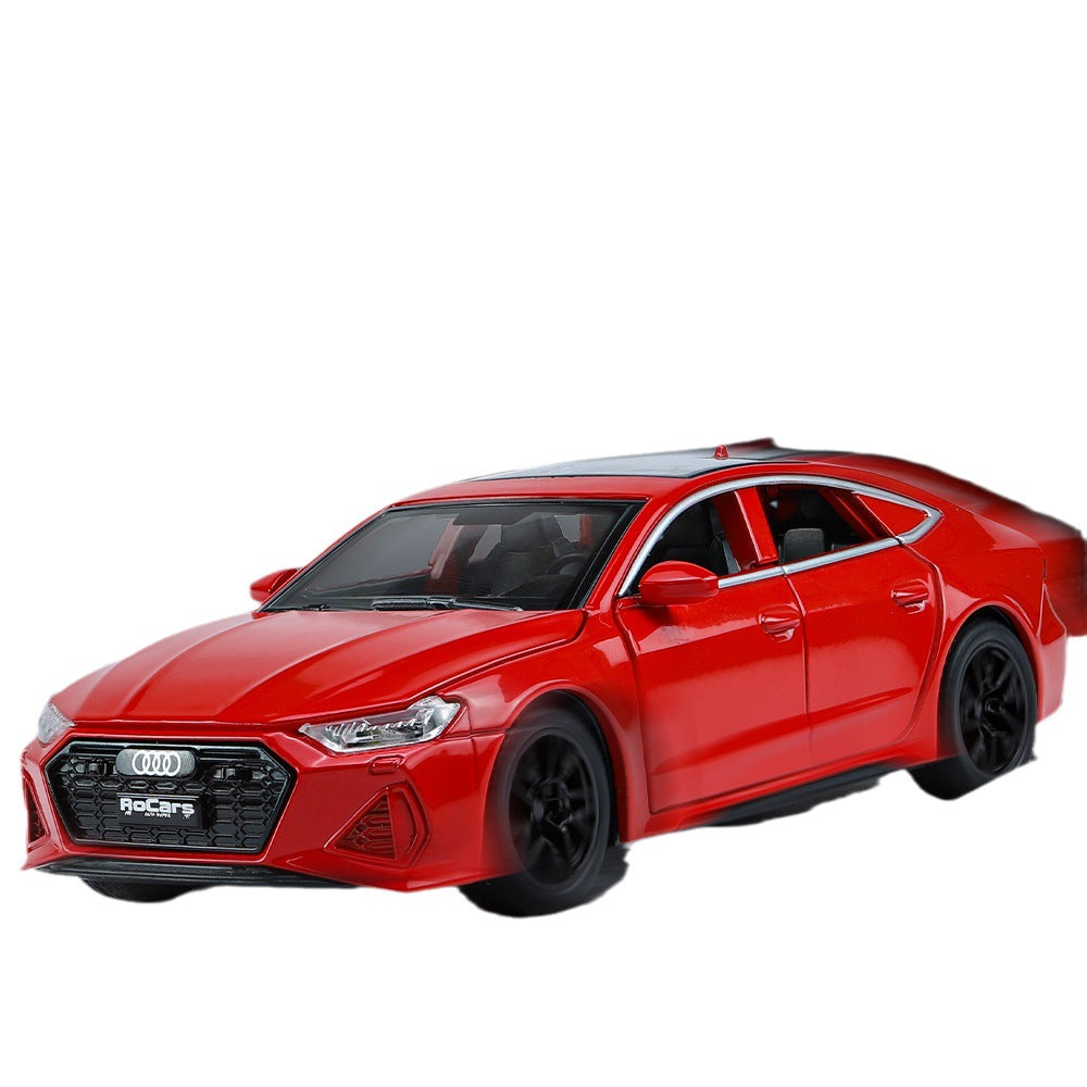 合金車模1比32 Audi RS7跑車帶聲光回力玩具車音樂模型擺件藏品
