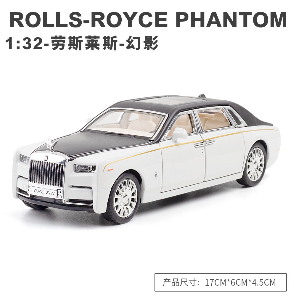 合金車模1:32 Rolls-Royce 幻影帶聲光回力玩具汽車音樂模型擺件