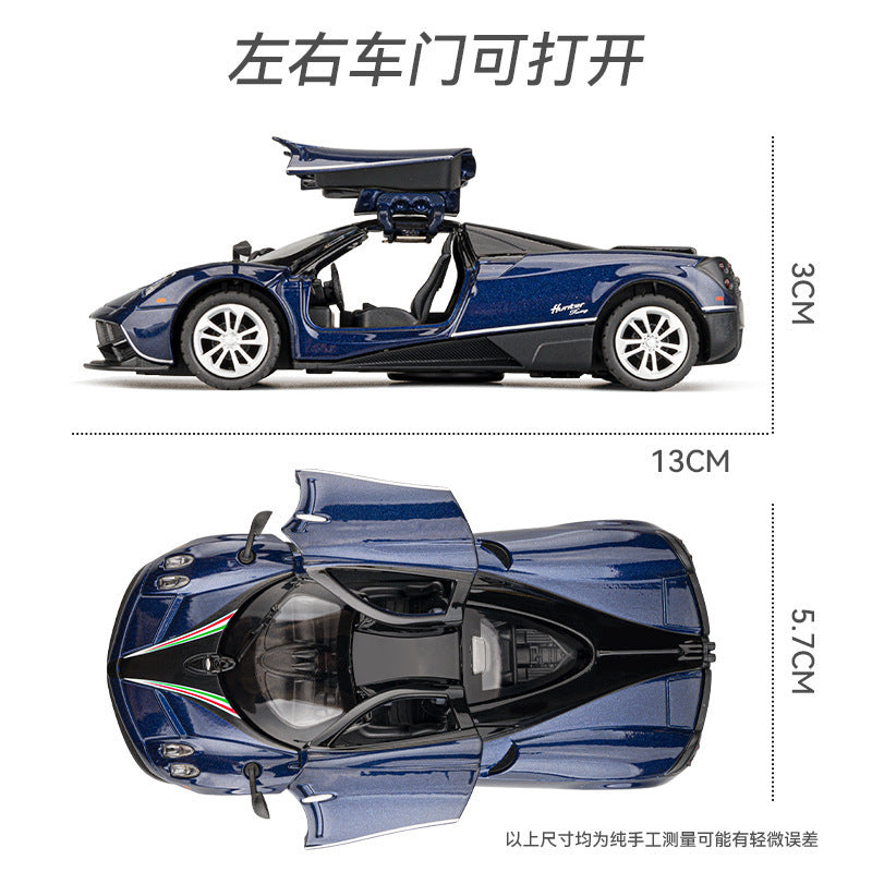 合金1:32 Paga mud 跑車中國龍Huayra車模回力玩具車聲光模型擺件