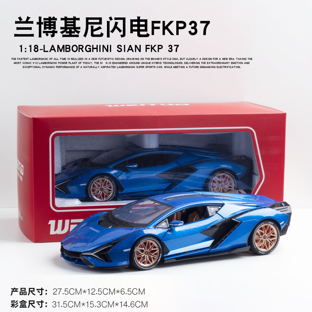 合金汽車模型1:18 Rambo 閃電跑車,帶聲光回拉玩具汽車音樂模型裝飾品合集