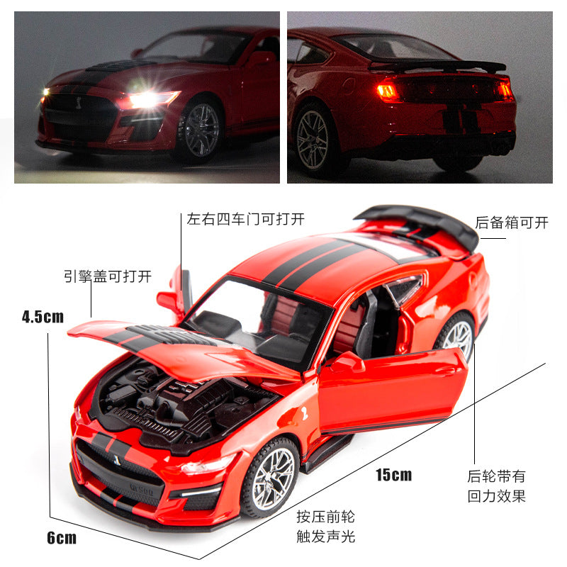 合金車模1:32S helby GT跑車聲光玩具野馬汽車回力模型擺件收藏