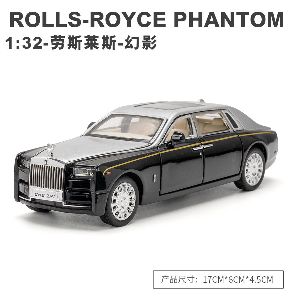 合金車模1:32 Rolls-Royce 幻影帶聲光回力玩具汽車音樂模型擺件