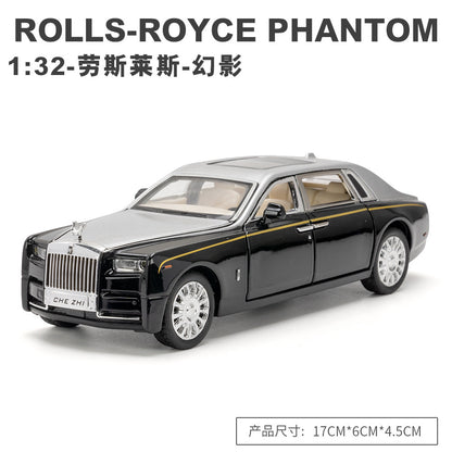 合金車模1:32 Rolls-Royce 幻影帶聲光回力玩具汽車音樂模型擺件