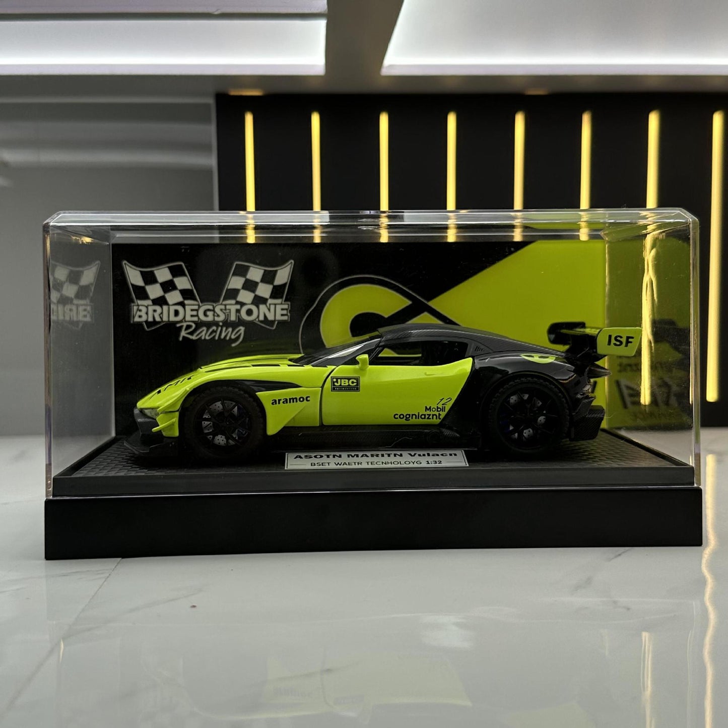 合金車模1:32 Martin 火神跑車賽道版回力玩具車音樂模型防塵盒