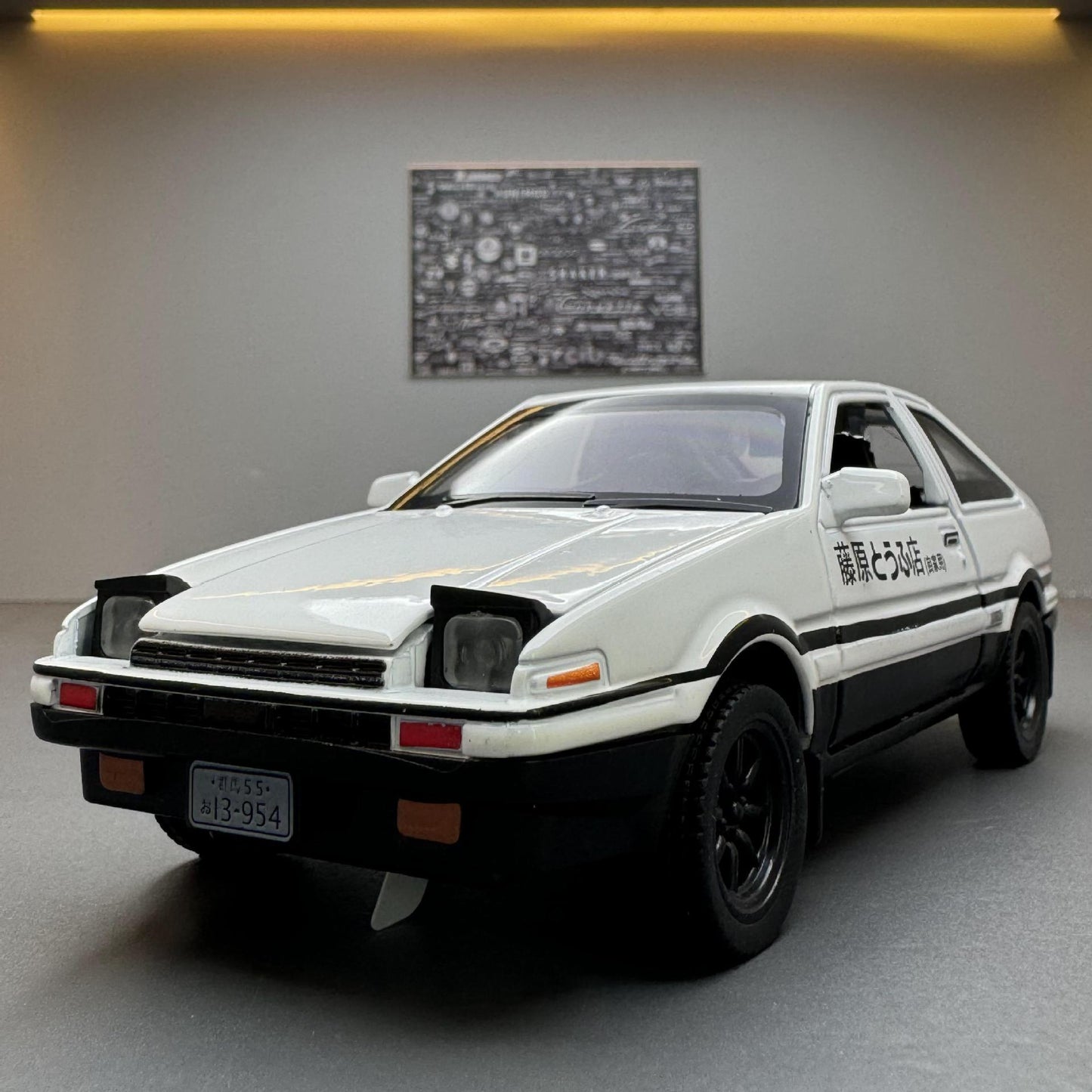 合金車模1:32 Fujiwara 豆腐AE86聲光回力玩具汽車音樂模型擺件收藏