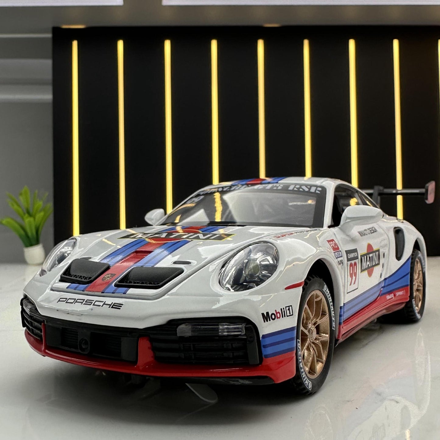 合金車模 Porsche 911GT3RS賽車模型擺件聲光回力男孩玩具車收藏
