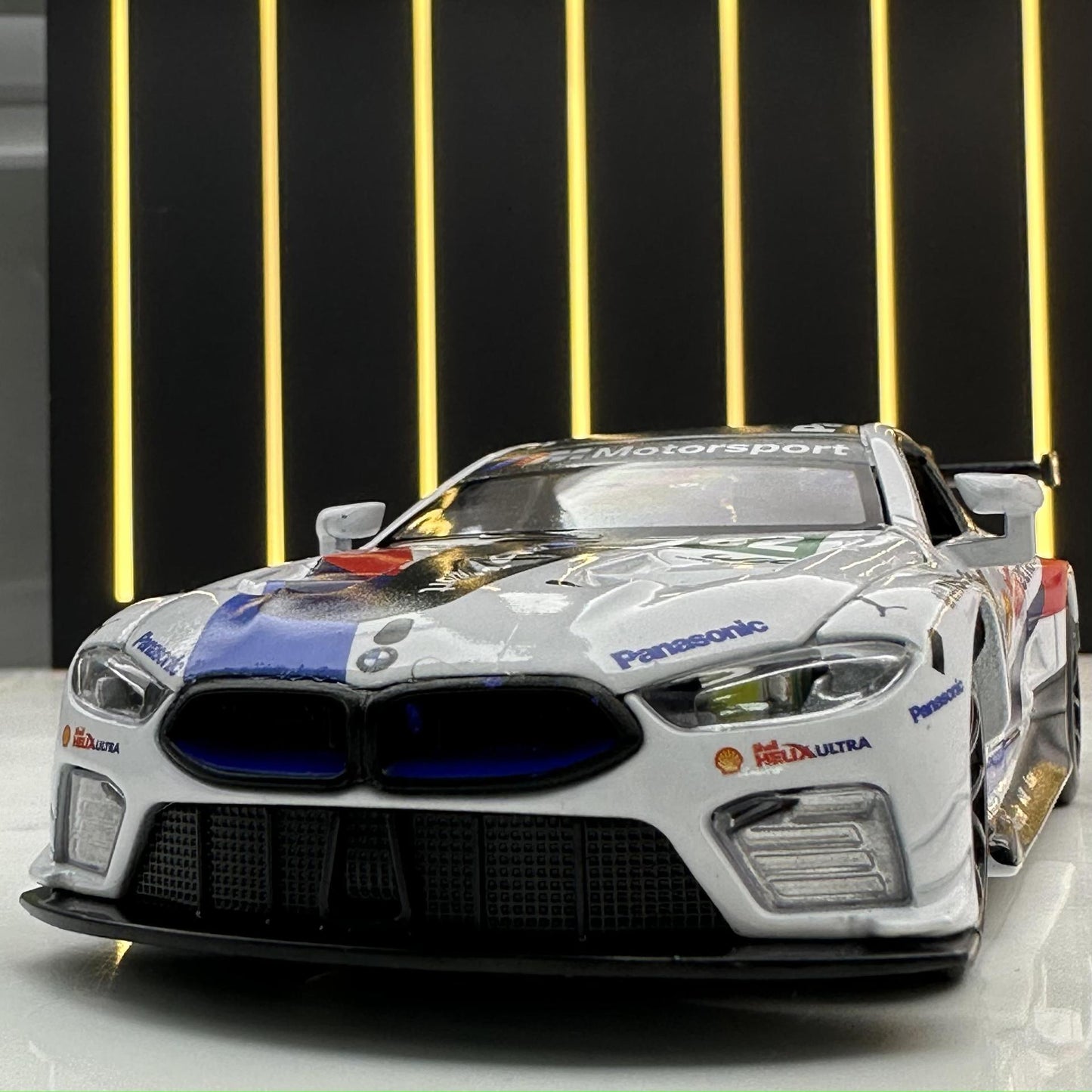 合金車模1:32 Bmw M8跑車賽道版聲光回力玩具車音樂模型擺件