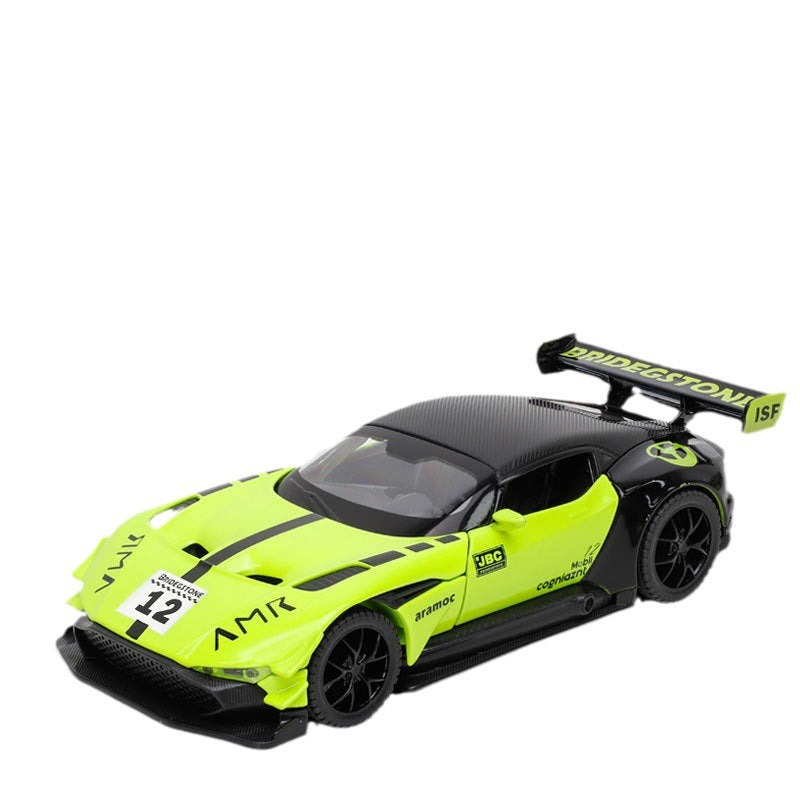 合金車模1:32 Martin 火神跑車賽道版回力玩具車音樂模型防塵盒