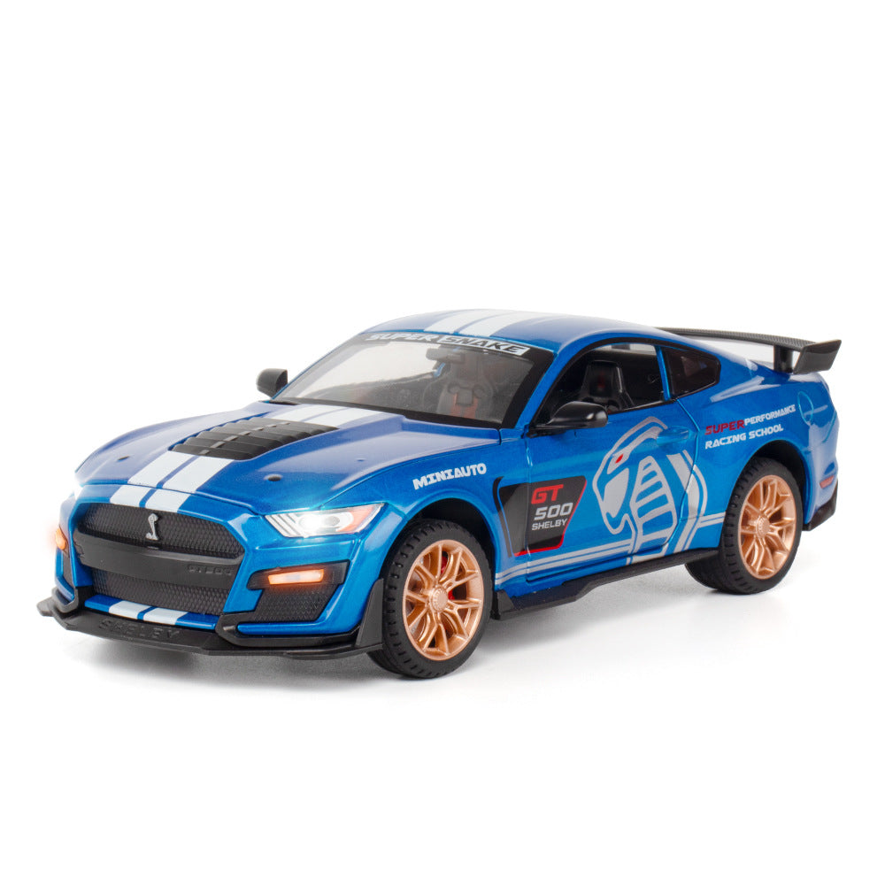 合金車模1:24Mustang viperGT跑車聲光回力玩具車音樂模型擺件收藏