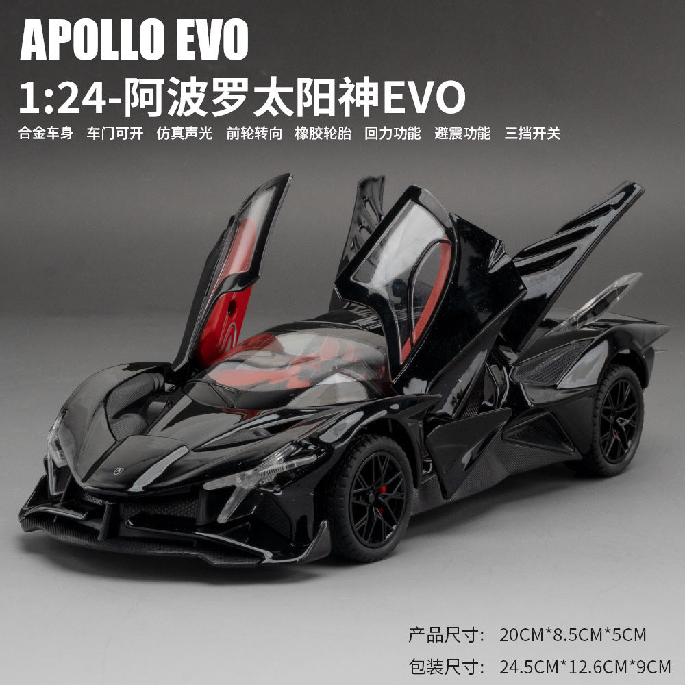 合金車模1比24A pollo EVO跑車聲光回力玩具車音樂模型擺件代發