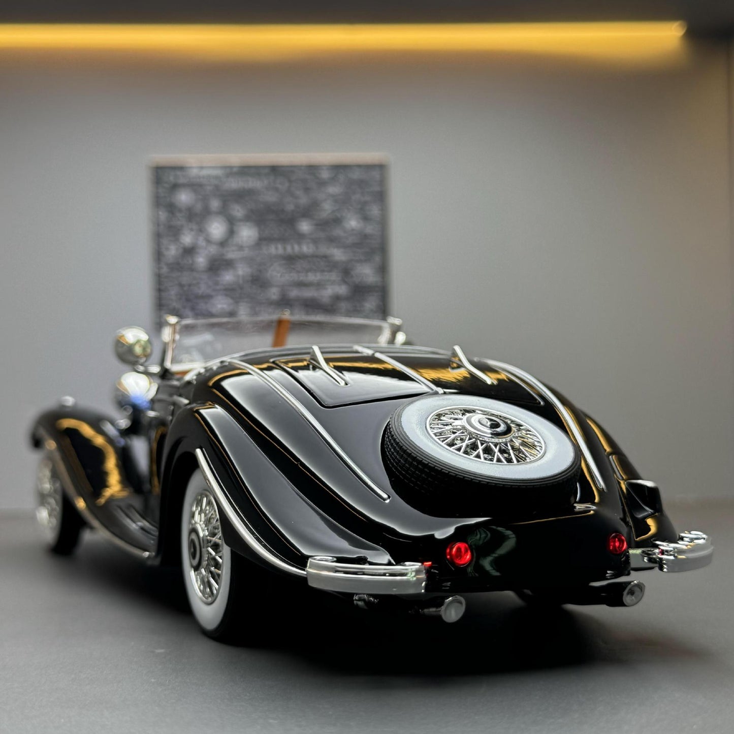 合金車模1:24 Daben 500K老爺車聲光回力玩具車音效模型擺件代發