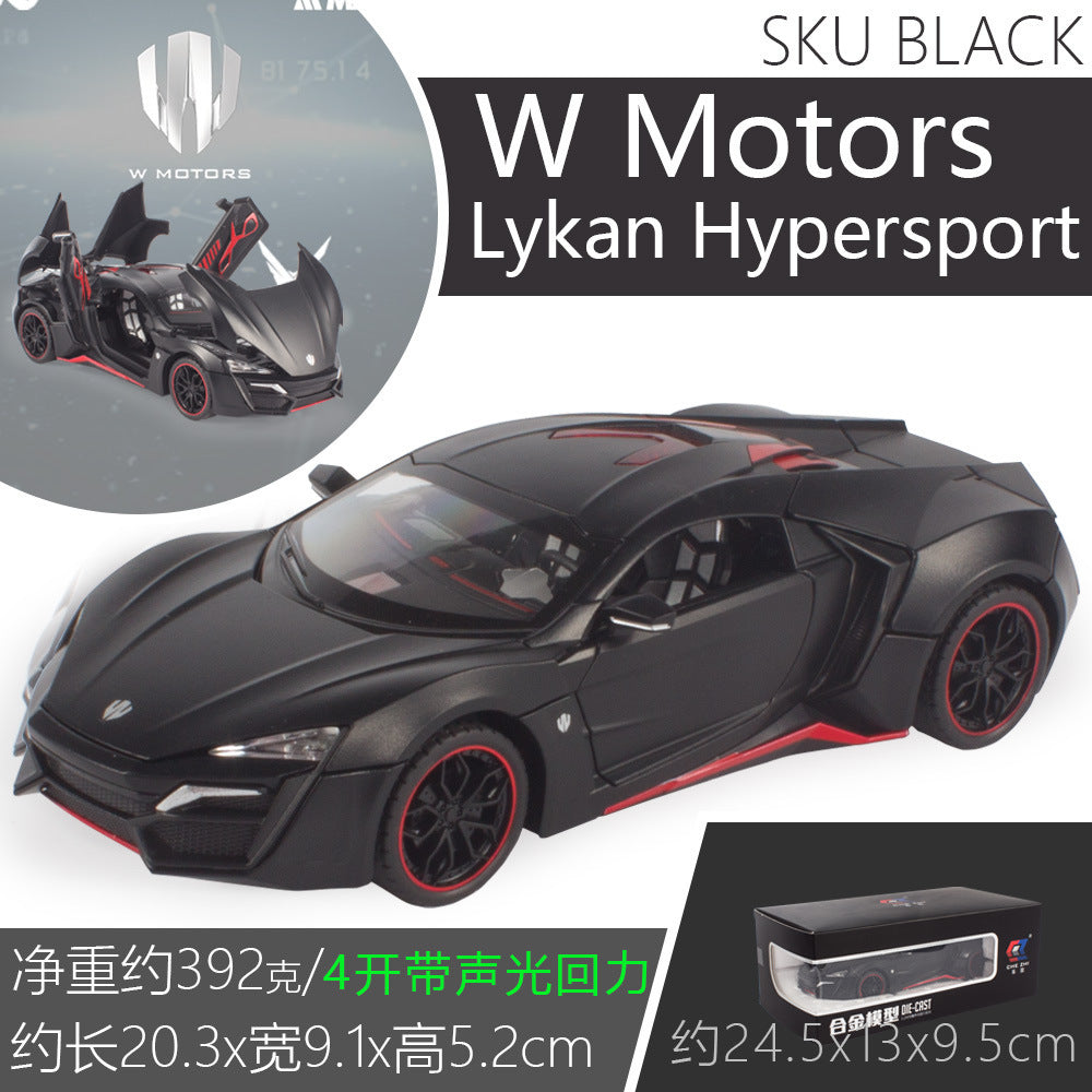合金車模1:24 Ryken 跑車回力帶聲光玩具車音樂模型擺件代發批發