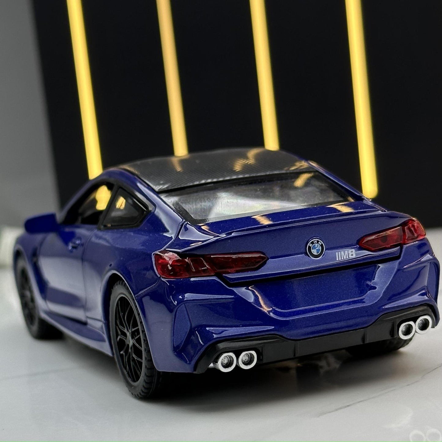 合金車模1:32 Bmw M8賽道跑車聲光回力玩具車音樂模型防塵罩