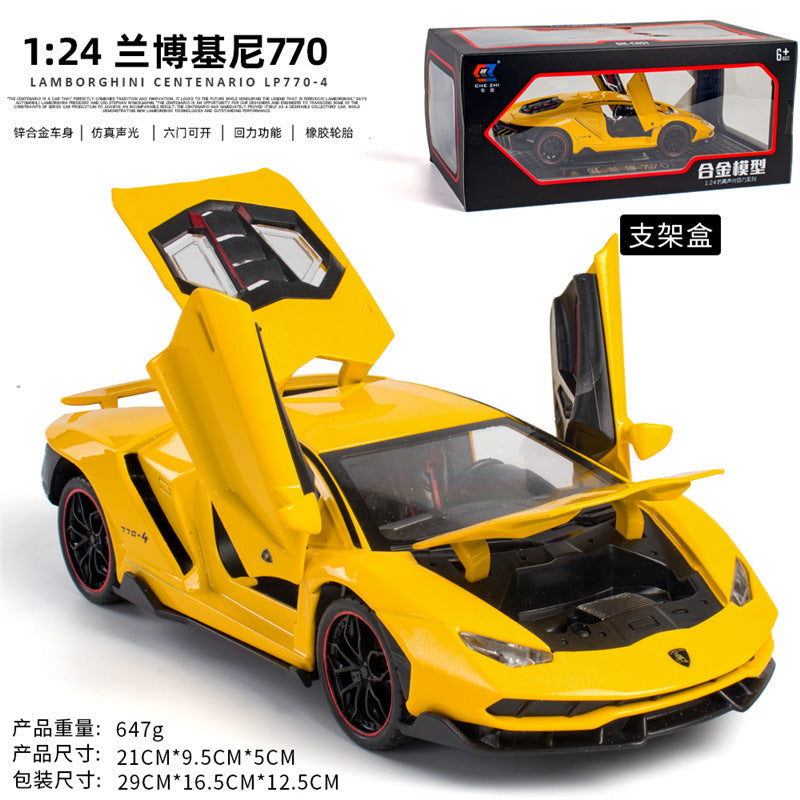 合金車模1:24 Rambo LP770跑車回拉聲光玩具車音樂模型飾品合集