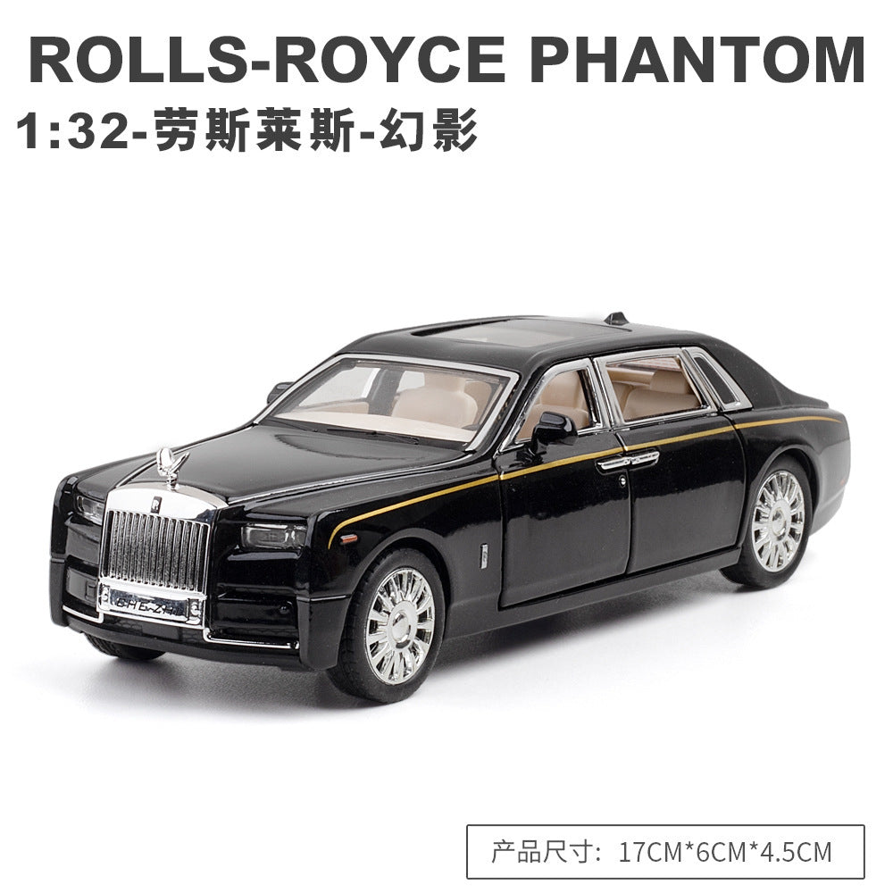 合金車模1:32 Rolls-Royce 幻影帶聲光回力玩具汽車音樂模型擺件