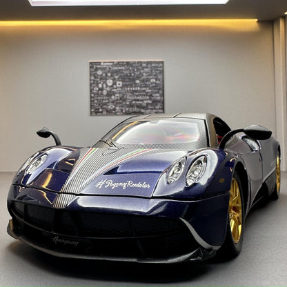 合金車模1:24 Pagani 帕加尼中國龍跑車回力聲光汽車玩具模型擺件