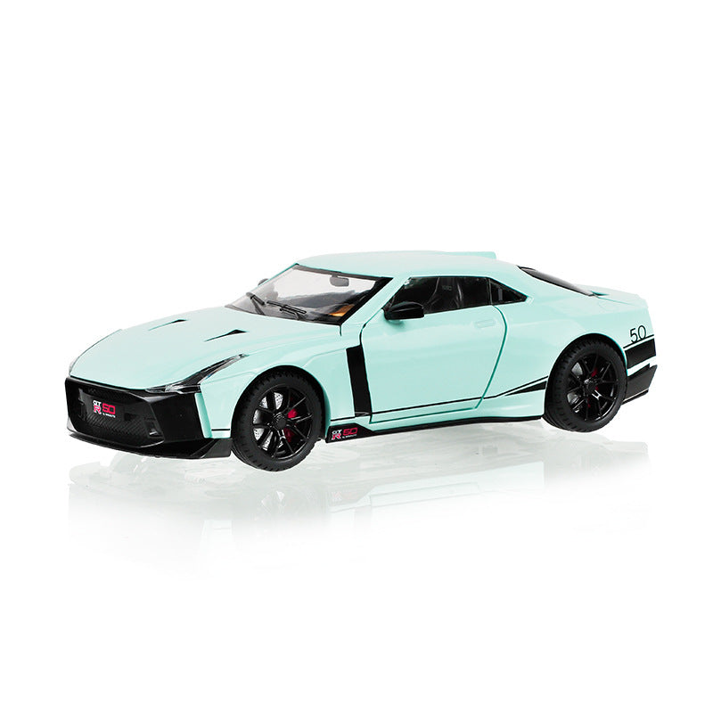 GTR-50跑車合金車模帶聲光回力男孩玩具汽車模型擺件收藏
