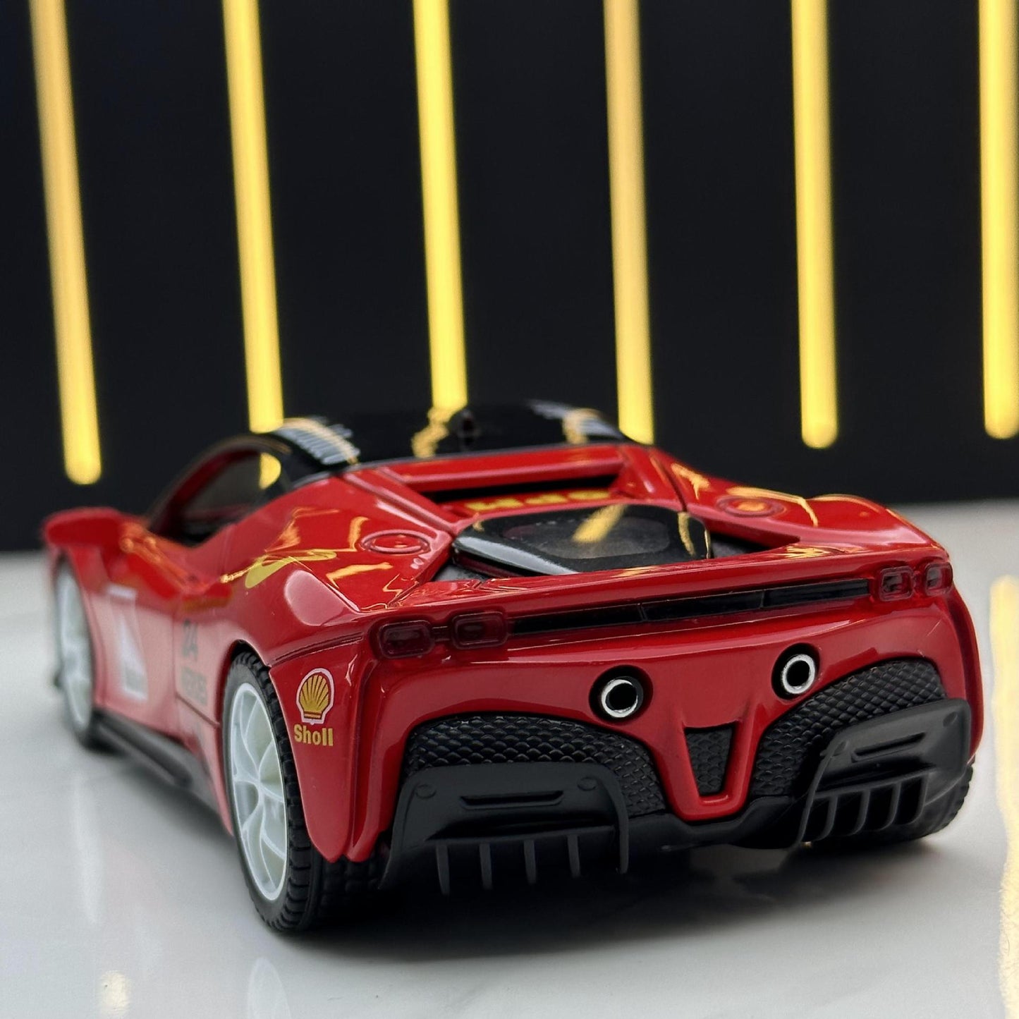 合金車模1:32 Rafa SF90塗裝版回力玩具車音樂模型擺件防塵盒