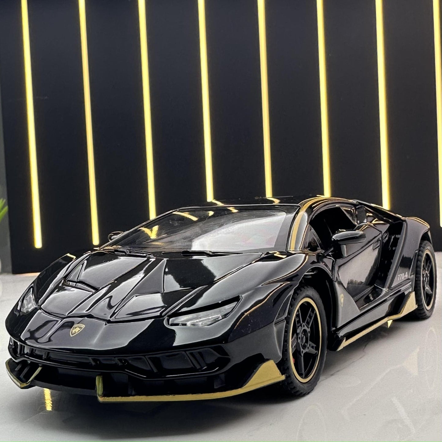 合金車模 Rambo LP770跑車回力3開門男孩玩具車聲光模型擺件收藏