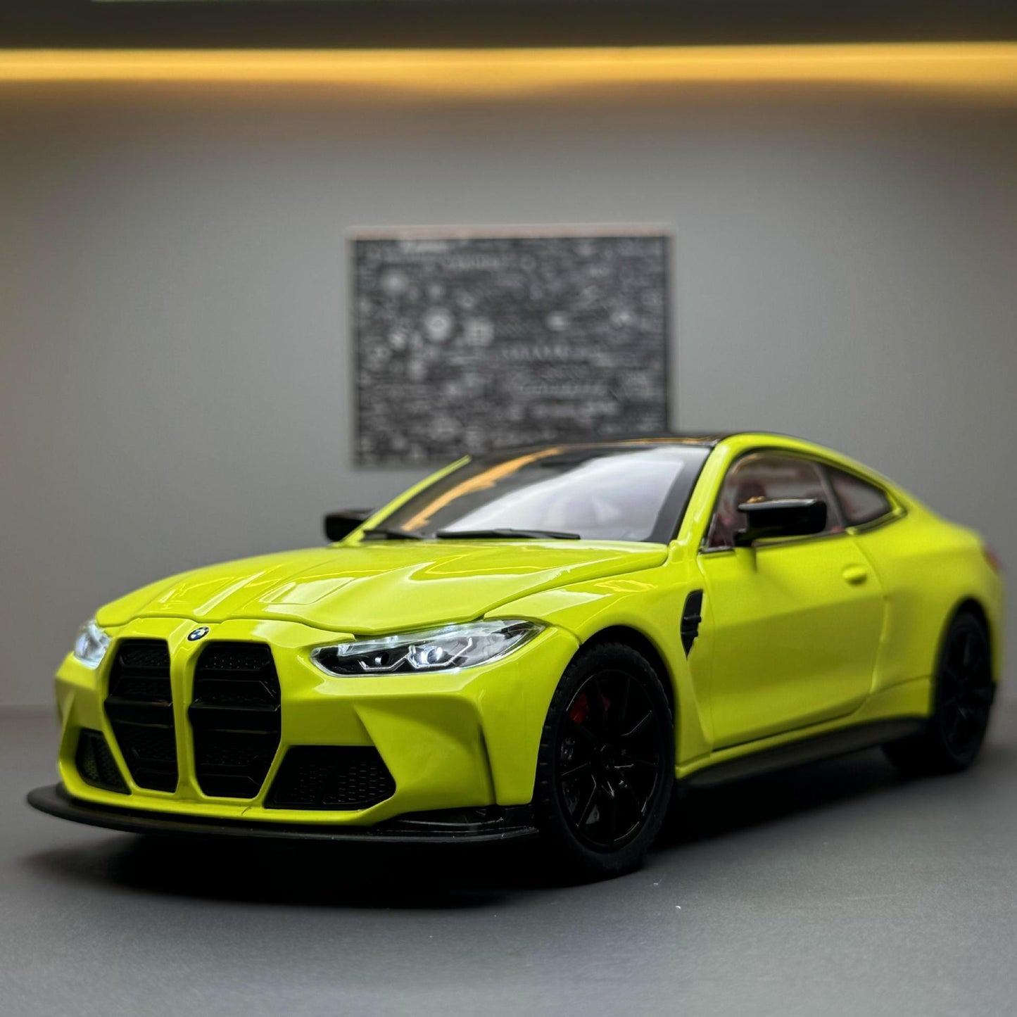 合金車模1:24 BWM M4跑車帶聲光回力玩具車音效模型擺件代發