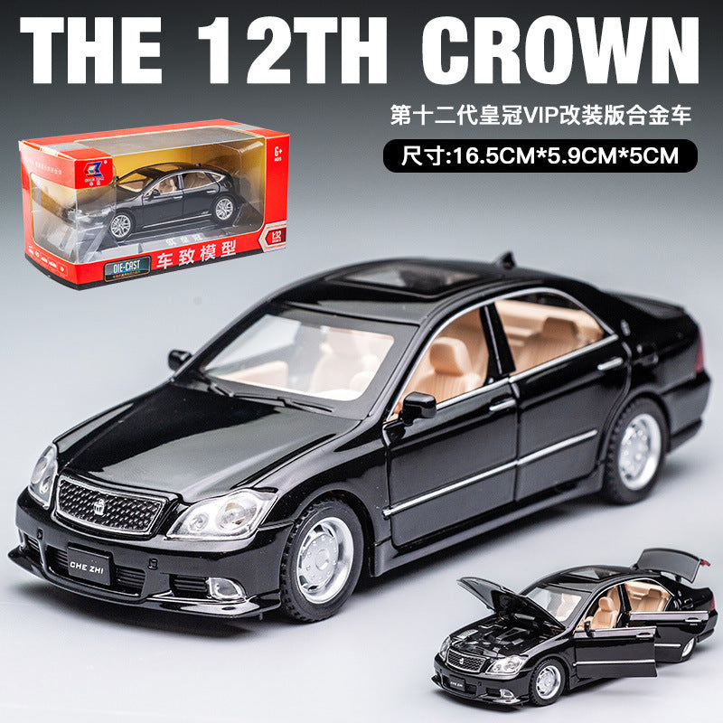 金車模1:32 Toyota 十二代皇冠帶聲光回力玩具汽車音樂模型擺件