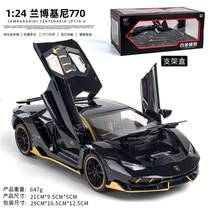 合金車模1:24 Rambo LP770跑車回拉聲光玩具車音樂模型飾品合集