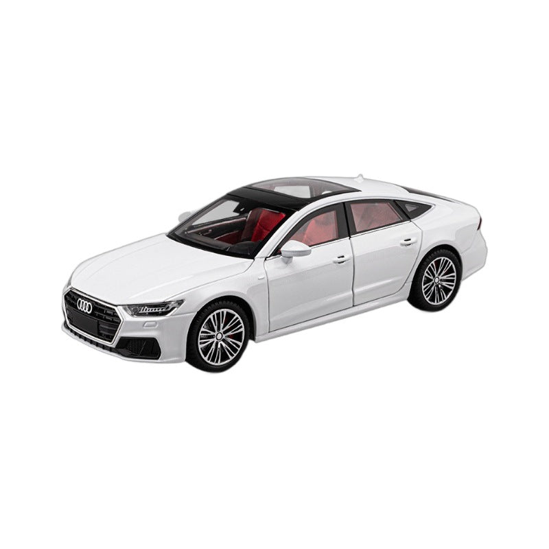 合金車模1:24 Audi A7轎車帶聲光回力玩具汽車音樂模型擺件代發