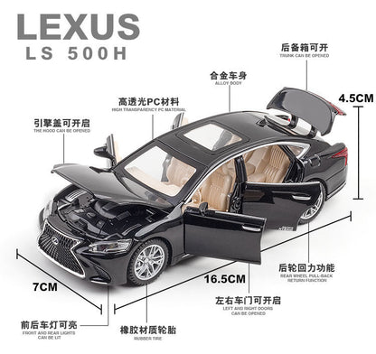 合金車模1:32 Lake LS500H聲光回力玩具汽車音樂模型擺件