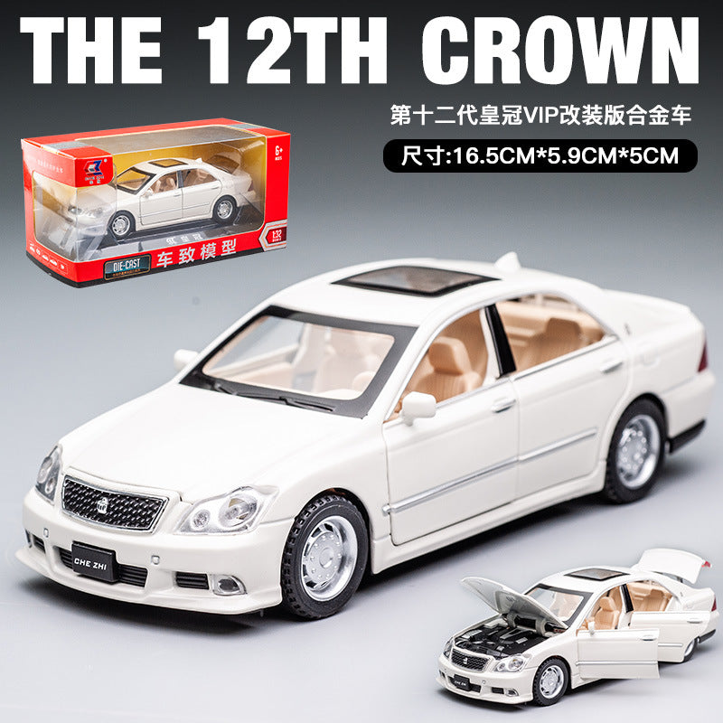金車模1:32 Toyota 十二代皇冠帶聲光回力玩具汽車音樂模型擺件