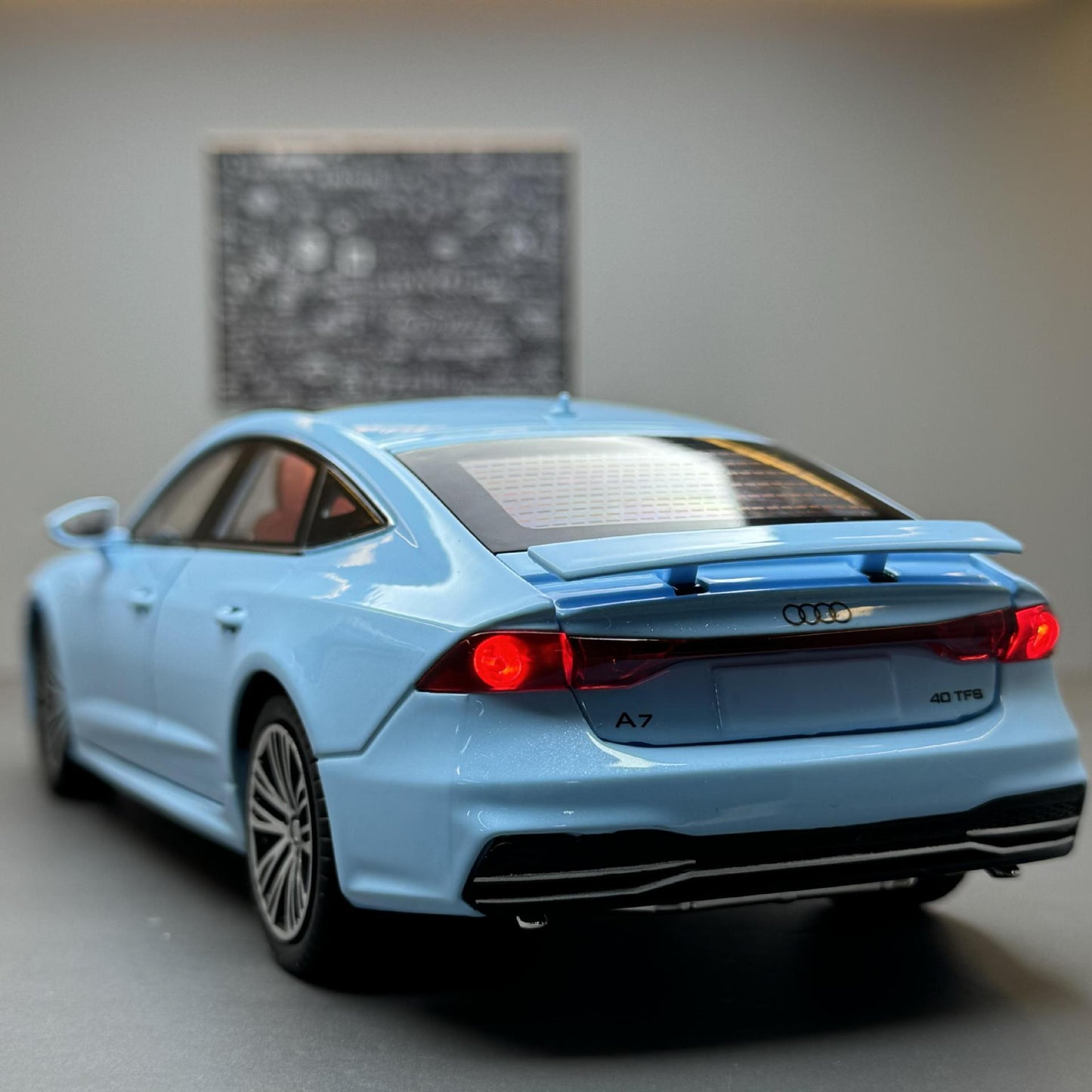 合金車模1:24 Audi A7轎車帶聲光回力玩具汽車音樂模型擺件代發