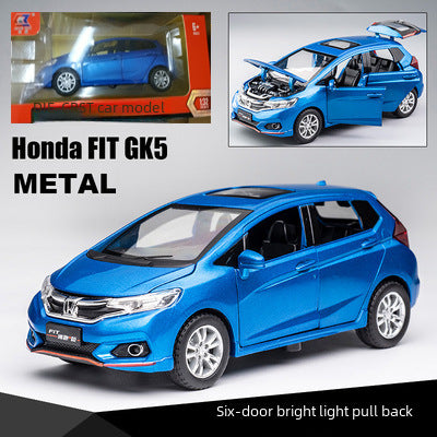 合金車模1:32 Honda 飛度發聲燈光回力玩具汽車音樂模型擺件收藏