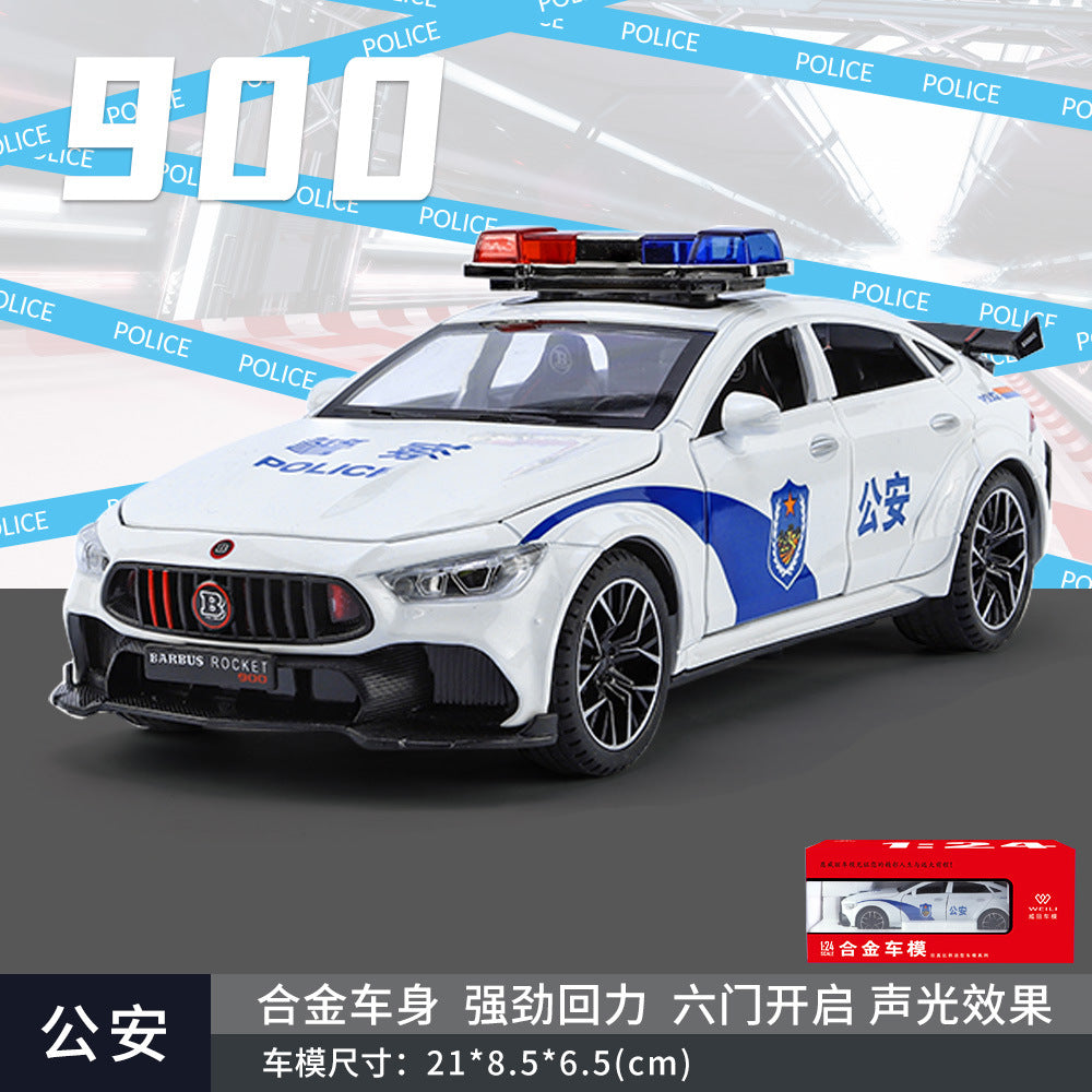 合金車模1:24 Babos 中東版警車帶聲光玩具車音樂模型擺件代發