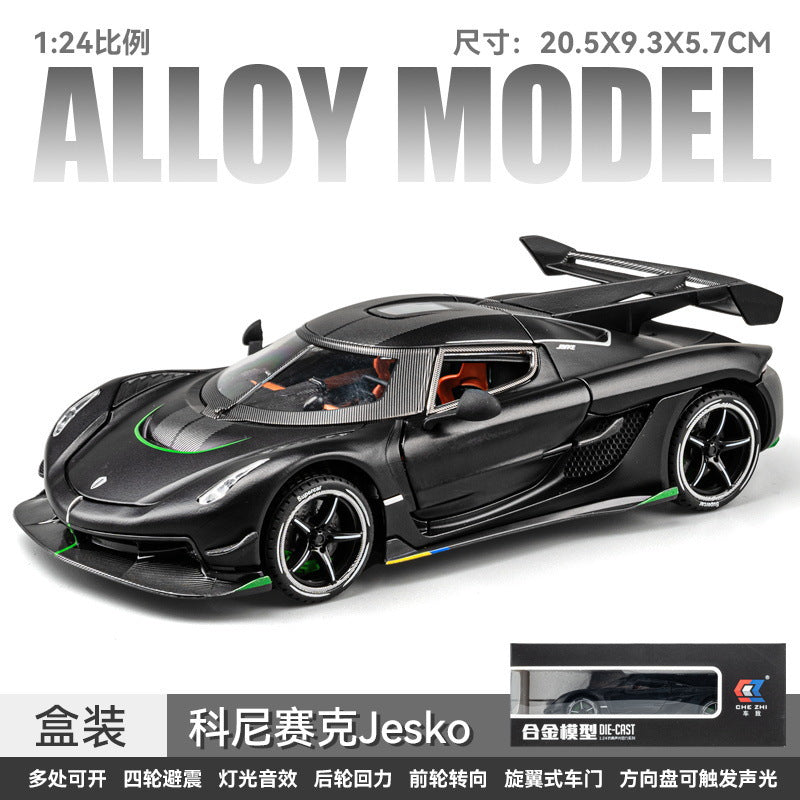 合金汽車模型1:24 Koenigsegg 跑車聲光回力玩具汽車音樂模型裝飾品合集