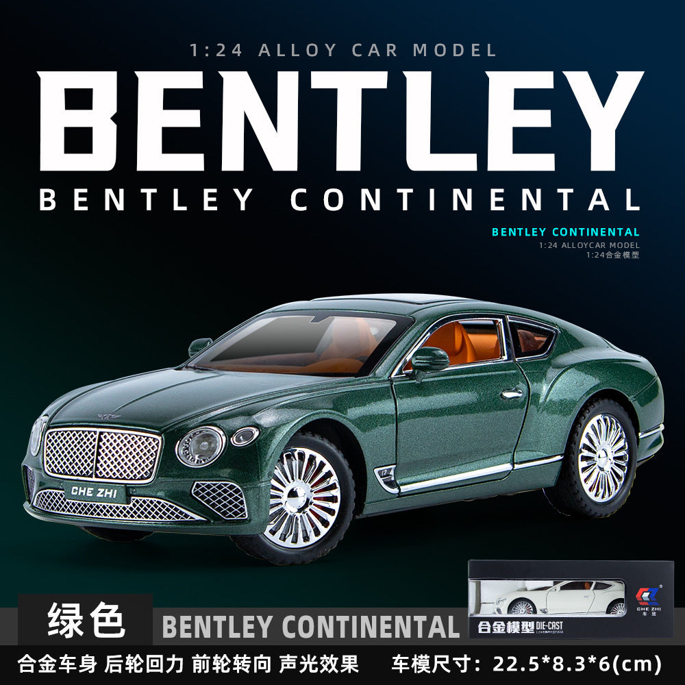 合金車模1:24 Continental GT跑車聲光回力兒童玩具車音樂模型擺件收藏