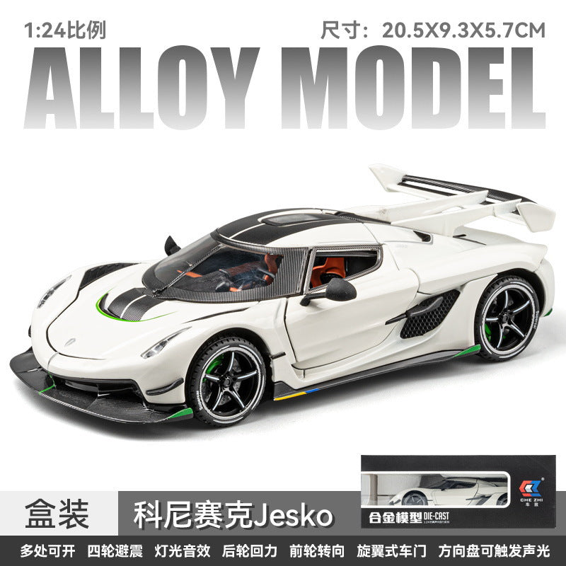 合金汽車模型1:24 Koenigsegg 跑車聲光回力玩具汽車音樂模型裝飾品合集