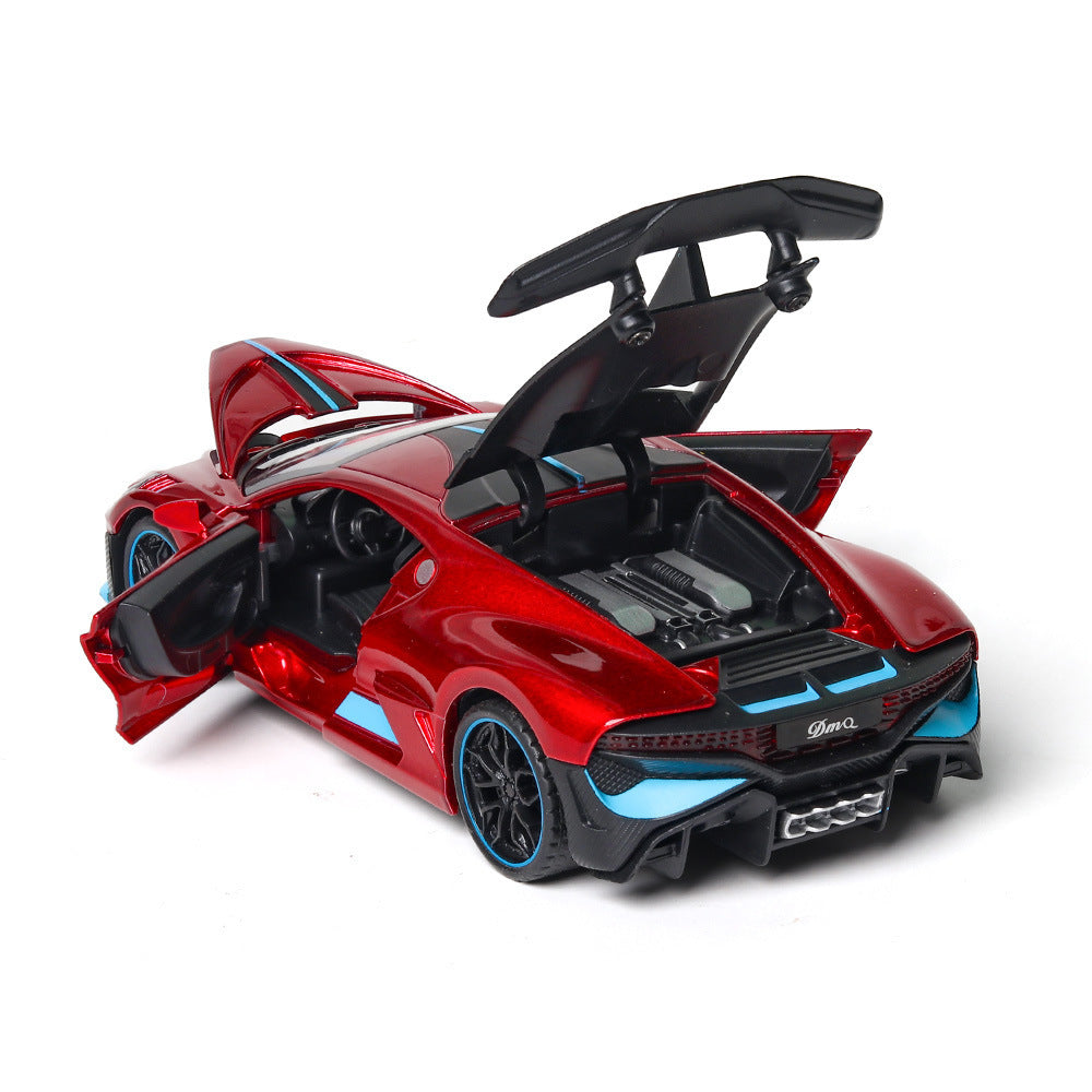 合金車模1:32 Bugatti divo聲光回力玩具跑車音樂模型擺件
