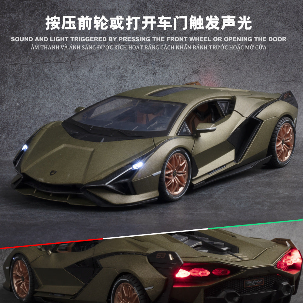 合金汽車模型1:18 Rambo 閃電跑車,帶聲光回拉玩具汽車音樂模型裝飾品合集
