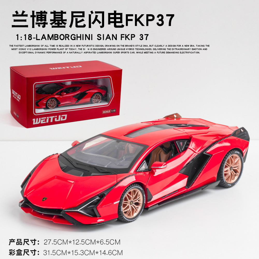 合金汽車模型1:18 Rambo 閃電跑車,帶聲光回拉玩具汽車音樂模型裝飾品合集