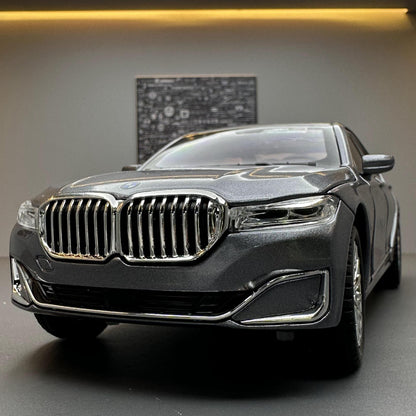 合金車模1比24 BMW 760Li帶聲光回力玩具汽車音樂模型擺件收藏
